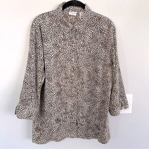 Covington Leopard Print Blouse, Size XL